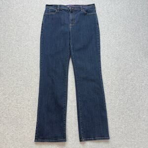 NYDJ Jeans Barbara Bootcut WMNS 12P Blue Light Wash Mid Rise #P731 Cotton Blend